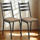 Ver imagem 2 de Kit 2 Cadeiras Tubular Europa 118 Preto Assento Rattan Artef