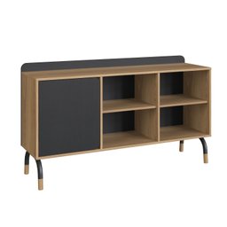 Balcão Credenza 1 Porta 1 Gaveta 136cm Home Office Flexus - 5