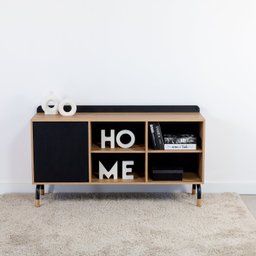 Balcão Credenza 1 Porta 1 Gaveta 136cm Home Office Flexus - 1