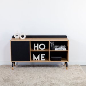 Balcão Credenza 1 Porta 1 Gaveta 136cm Home Office Flexus