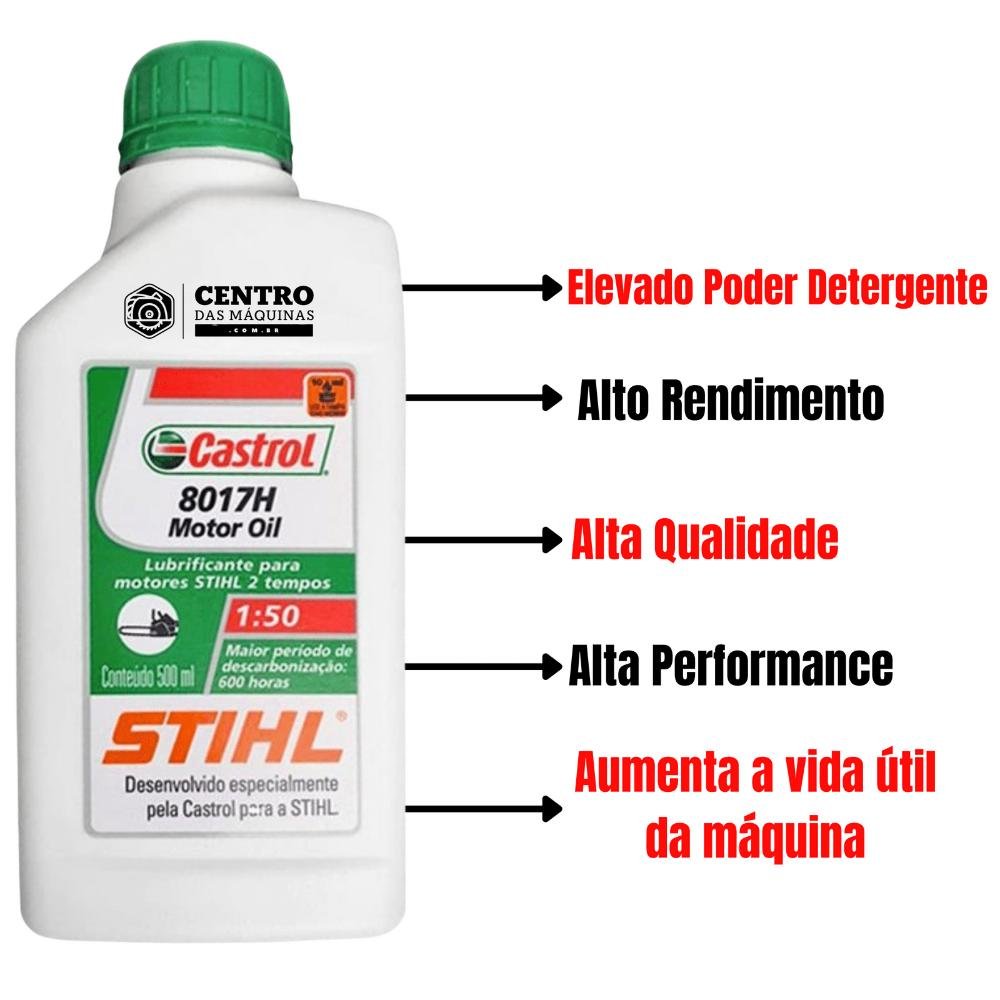 Motosserra Profissional Vulcan VSL550P á Combustão 2T 55CC 3HP + Óleo 2T Castrol Sthil - 4