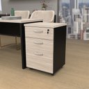 Ver imagem 2 de Gaveteiro Volante para Escritório 2 Gavetas + Gaveta para Pasta Netmobil - Carvalho