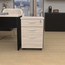 Ver imagem 3 de Gaveteiro Volante para Escritório 2 Gavetas + Gaveta para Pasta Netmobil - Carvalho