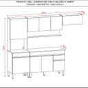 Ver imagem 5 de Cozinha Compacta Modulada 4 Peças com Balcão 120cm com Tampo Line Branco/Supremo/Freijó