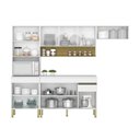 Ver imagem 3 de Cozinha Compacta Modulada 4 Peças com Balcão 120cm com Tampo Line Branco/Supremo/Freijó