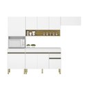 Ver imagem 4 de Cozinha Compacta Modulada 4 Peças com Balcão 120cm com Tampo Line Branco/Supremo/Freijó