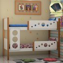 Ver imagem 2 de Beliche Infantil Solteiro Star com Mel Divaloto Móveis com Lousa Mágica - Branco