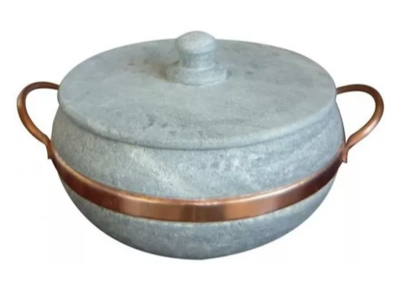 Panela Alças de Cobre Número 4 em Pedra Sabão