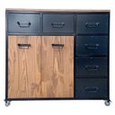 Ver imagem 2 de Buffet Gourmet Linha Industrial - Ferro e Madeira - com 6 Gavetas e 2 Portas