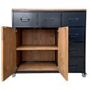 Ver imagem 4 de Buffet Gourmet Linha Industrial - Ferro e Madeira - com 6 Gavetas e 2 Portas