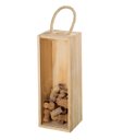 Ver imagem 1 de Caixa Porta Rolhas de Madeira Pinus para 1 Garrafa Presente