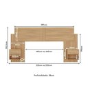 Ver imagem 2 de Cabeceira Casal/queen com 2 Mesas de Cabeceira 232cm Multimóveis Mp4317 Madeirado Madeirado