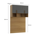 Ver imagem 3 de Módulo Cabeceira Aéreo Casal 100% MDF150cm em MDF com 4 Portas Altezza