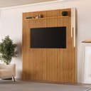 Ver imagem 5 de Conjunto Painel + Rack Lyon + Viena 220cm 3 Gavetas com LED Naturalle Mavaular Móveis