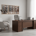 Ver imagem 7 de Kit 3 Quadros Justiça Advocacia 40x60 Moldura:castanho