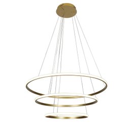 Luminaria Pendente 3 em 1 Led Aneis Arco Perfil Infinito Lustre Ajustavel Regulavel Sala de Jantar Q - 3