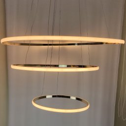 Luminaria Pendente 3 em 1 Led Aneis Arco Perfil Infinito Lustre Ajustavel Regulavel Sala de Jantar Q - 7