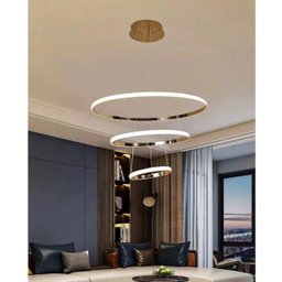 Luminaria Pendente 3 em 1 Led Aneis Arco Perfil Infinito Lustre Ajustavel Regulavel Sala de Jantar Q - 4