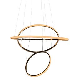 Luminaria Pendente 3 em 1 Led Aneis Arco Perfil Infinito Lustre Ajustavel Regulavel Sala de Jantar Q - 9