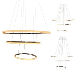 Luminaria Pendente 3 em 1 Led Aneis Arco Perfil Infinito Lustre Ajustavel Regulavel Sala de Jantar Q - 1