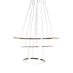 Luminaria Pendente 3 em 1 Led Aneis Arco Perfil Infinito Lustre Ajustavel Regulavel Sala de Jantar Q - 6