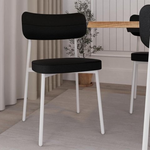 Conjunto 4 Cadeiras de Jantar Alloa Preto Est.Branca