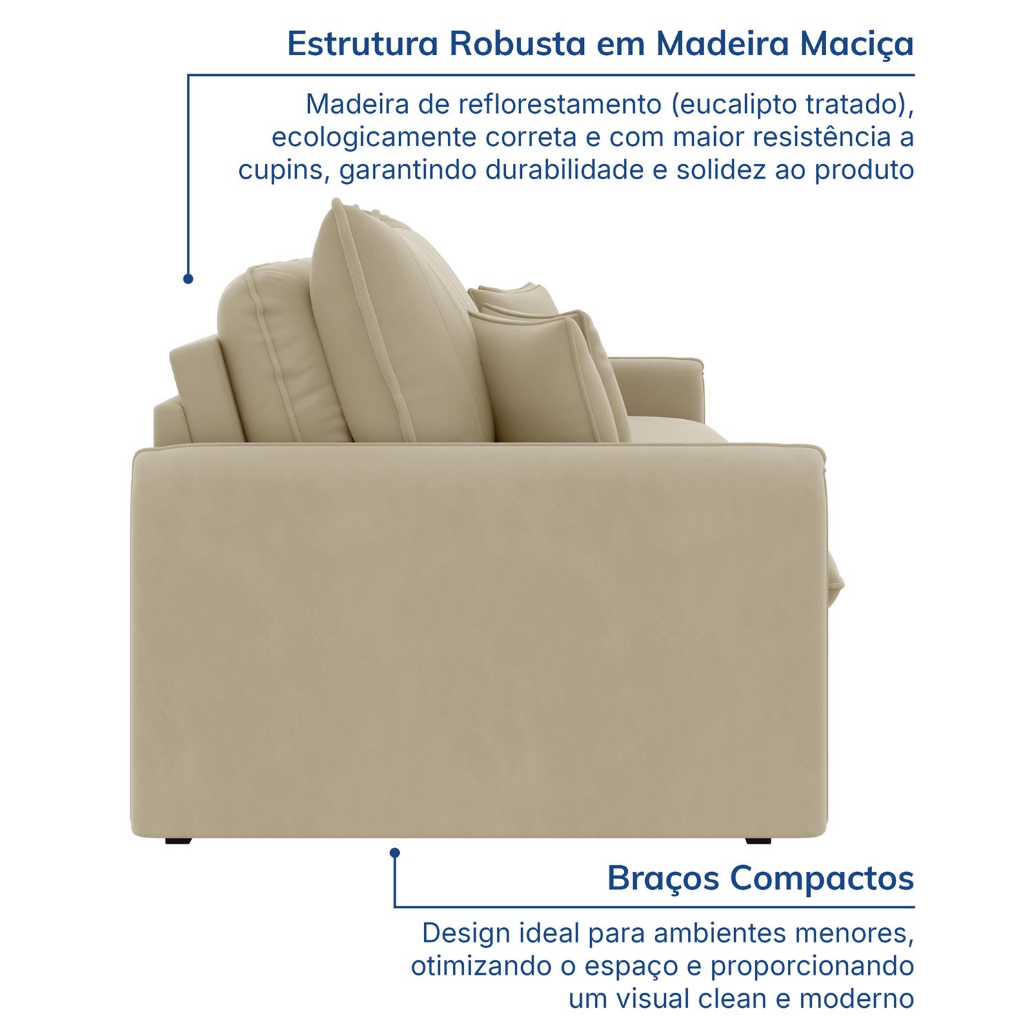 Sofá Cama Retrátil e Reclinável 180cm Colibri Cabecasa Madeiramadeira - 3