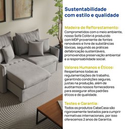 Sofá Cama Retrátil e Reclinável 180cm Colibri CabeCasa MadeiraMadeira - 10