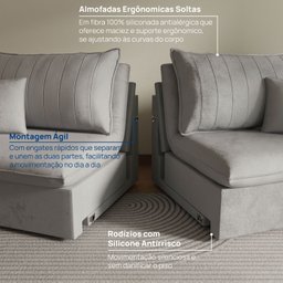 Sofá Cama Retrátil e Reclinável 180cm Colibri CabeCasa MadeiraMadeira - 9