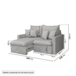 Sofá Cama Retrátil e Reclinável 180cm Colibri CabeCasa MadeiraMadeira - 3