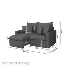 Sofá Cama Retrátil e Reclinável 180cm Colibri Cabecasa Madeiramadeira - 3