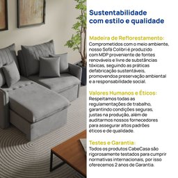 Sofá Cama Retrátil e Reclinável 180cm Colibri CabeCasa MadeiraMadeira - 10