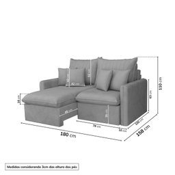 Sofá Cama Retrátil e Reclinável 180cm Colibri CabeCasa MadeiraMadeira - 3