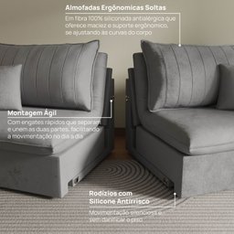 Sofá Cama Retrátil e Reclinável 180cm Colibri CabeCasa MadeiraMadeira - 9