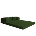 Ver imagem 3 de Sofá Cama Colchão 3 em 1 Puff Dobrável Confortável - Balaqui Cor:verde