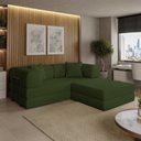 Ver imagem 1 de Sofá Cama Colchão 3 em 1 Puff Dobrável Confortável - Balaqui Cor:verde