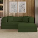 Ver imagem 2 de Sofá Cama Colchão 3 em 1 Puff Dobrável Confortável - Balaqui Cor:verde