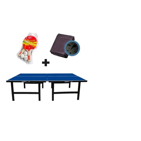 Mesa de Ping Pong Mdp 18mm 1002 Klopf + Kit Suporte, Rede, Bolinhas 5030 + Capa para Mesa Aberta/mon