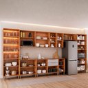 Ver imagem 4 de Cozinha Modulada 9 Peças Brilhante com 1 Cristaleira 3 Balcões 4 Armários Aéreo e 1 Torre