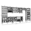 Ver imagem 3 de Cozinha Modulada 9 Peças Brilhante com 1 Cristaleira 3 Balcões 4 Armários Aéreo e 1 Torre