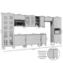 Ver imagem 3 de Cozinha Modulada 9 Peças Brilhante 1 Cristaleira 3 Balcões 4 Armários Aéreo 1 Torre Cinamomo/Platina