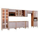 Ver imagem 2 de Cozinha Modulada 9 Peças Brilhante 1 Cristaleira 3 Balcões 4 Armários Aéreo 1 Torre Cinamomo/Platina