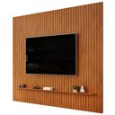 Ver imagem 5 de Painel Ripado para TV 75 pol Sala Quarto 275x240cm Lexa D05 Freijó - Lyam Decor