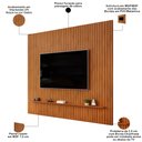 Ver imagem 3 de Painel Ripado para TV 75 pol Sala Quarto 275x240cm Lexa D05 Freijó - Lyam Decor