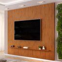Ver imagem 2 de Painel Ripado para Tv 75 Pol Sala Quarto 275x240cm Lexa D05 Freijó - Lyam Decor