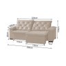 Sofa Retrátil Reclinável Milão Premium 2,90m 5 Lugares Estofado Linho com Braço Almofadado Bege - 3