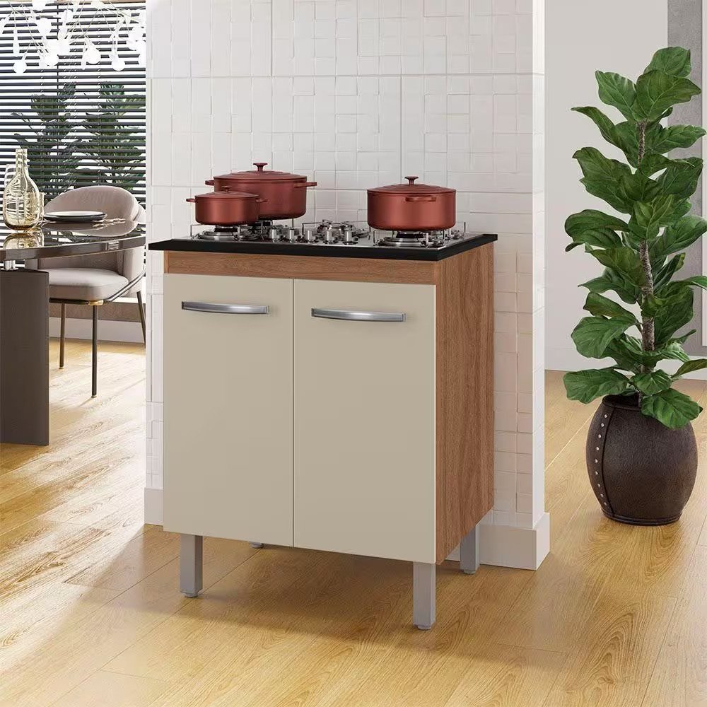 Balcao para Cooktop 4 Bocas Jade Savana Off White Moblis - 7