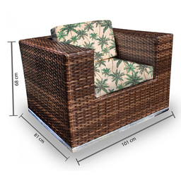 Conjunto Bora Bora - 1 Sofá 2 Lugares + 2 Poltronas + 1 Mesa de Centro - Fiji - 2