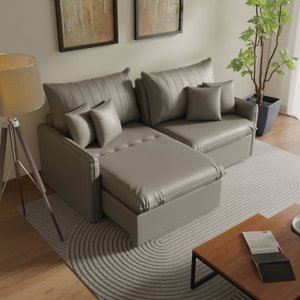 Sofá Cama Retrátil e Reclinável 220cm Colibri CabeCasa MadeiraMadeira