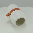Ver imagem 5 de Vaso Decorativo Enfeite Planta Aparador com Cinta Cerâmica 25x12x12cm Branco